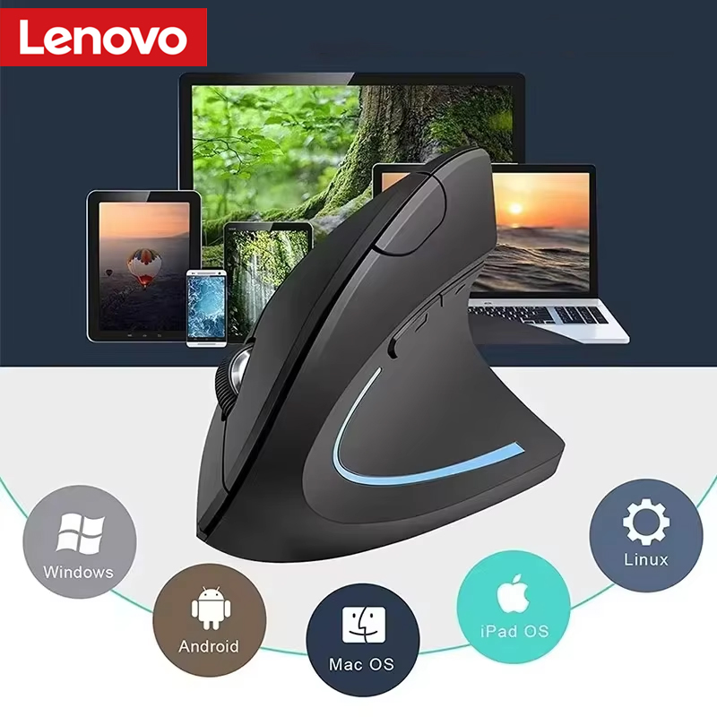 Pc Gaming Lenovo - Беспроводная вертикальная мышь Lenovo, перезаряжаемая, с