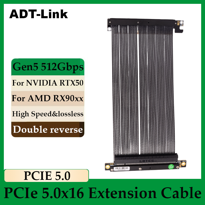 Pcie Riser Cable - ADT-Link PCIe 5.0 x16 Двойной реверсивный