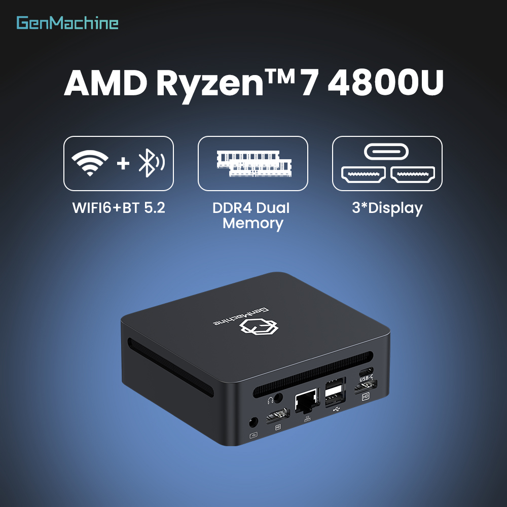 Pc Gaming Ryzen - Мини-ПК GenMachine AMD Ryzen 7 4800U,
