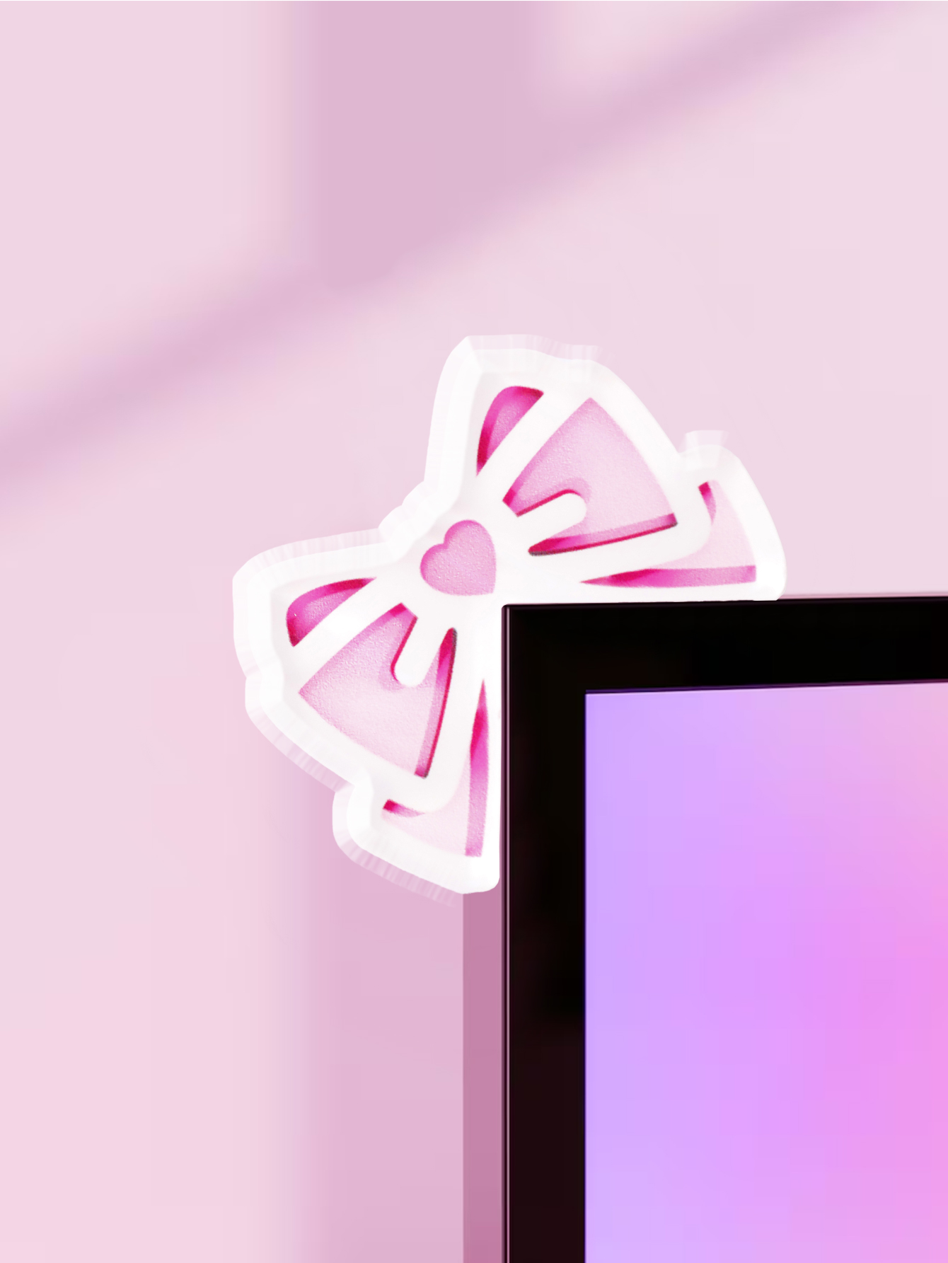 Kawaii Bow Monitor Decor Розов – обзор и цена Gaming Pc Equipment